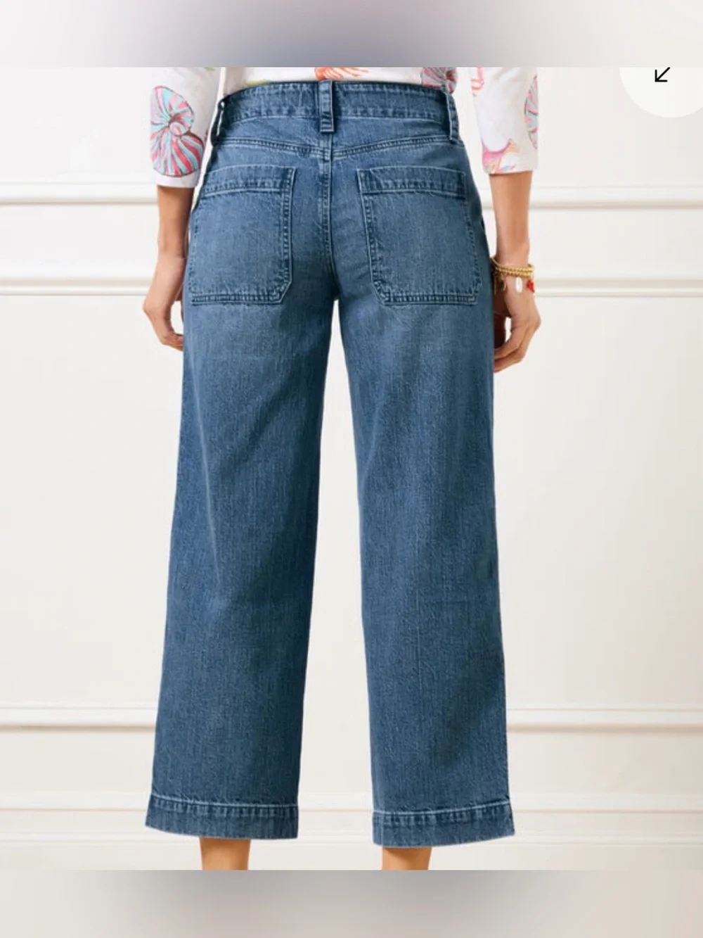Talbot’s Linen Blend Straight Crop Utility Style Jeans Sz 6